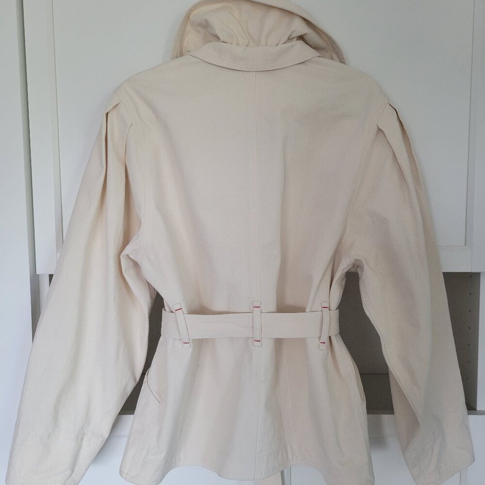 Isabel Marant  Dipazo ruffled belted cotton-twill jacket in cream color - Picture 2 of 8